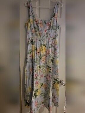 Yumi Kim Light Blue Floral Maxi Dress with Yellow & Pink Blooms